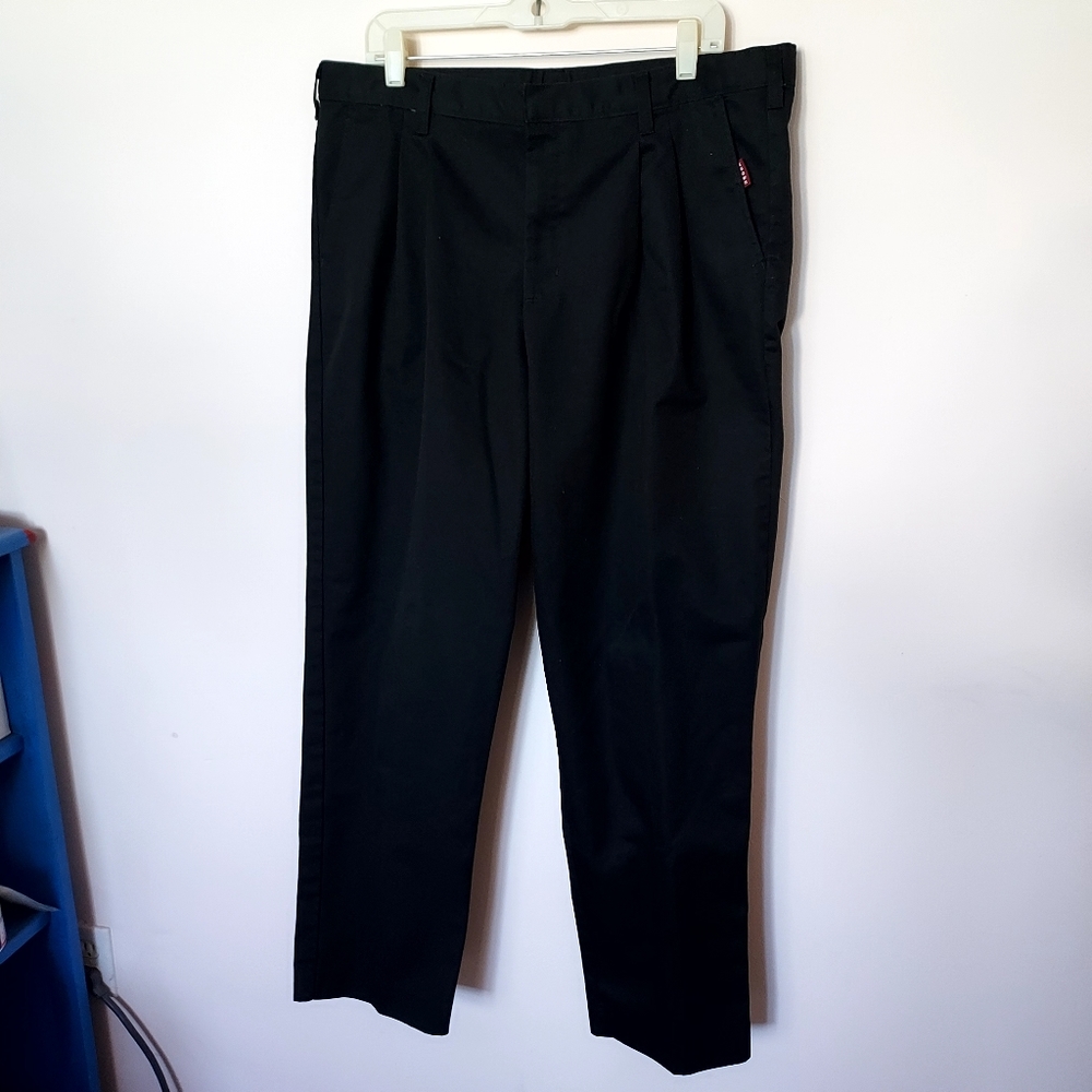 Crown School Apparel Black Chino pants size 38 Husky Inseam 31" Everyday
